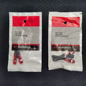 Radio Shack Red Neon Lamp Assembly, 120VAC, 150 Lux, 1.5mA. 272-0712. New!